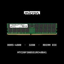 Image of Micron 32GB 4800MHz ECC DDR5 RDIMM Server RAM MTC20F2085S1RC48BA1