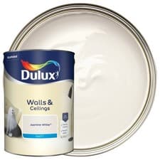 Image of Dulux Matt Emulsion Jasmine White 5L Interior Walls Ceilings Decor Paint Style