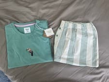 Image of Chelsea Peers Pyjama Size XL 16 White And Green Turquoise