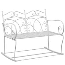 Image of 2 Seater Rocking Garden Bench Outdoor Patio Metal Chair Antique Style