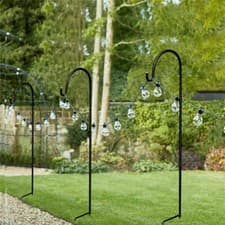 Image of 2Pcs Shepherds Crook Hooks 1.5m 1m, Metal Garden Stake Hanger for Bird Feeder