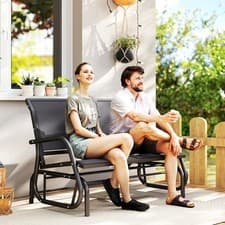 Image of 2-Person Outdoor Glider Bench Double Gliding Chair for Patio Garden Porch