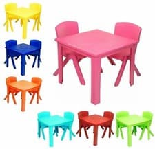 Image of Kids Children Chairs and Table set Plastic Strong ideal for Study Indoor Outdoor