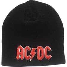 Image of OFFICIAL LICENSED - AC/DC - RED 3D LOGO BEANIE HAT ROCK ANGUS
