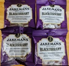 Image of Jakemans Lozenges Blackcurrant 4x73g Soothing Menthol~ In Date Refreshing Sweet