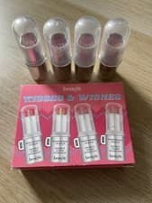 Image of Benefit California Kisses Wishes Lip Balm Set Ruby spiced Red Nude Rose Rosewood