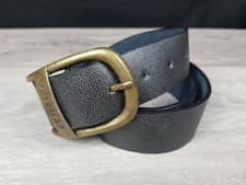 Image of Firetrap Leather Black Buckle Belt Men's Brand New
