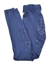 Image of Shires Aubrion Albany Horse Riding Tights Ladies Size XXSmall Navy