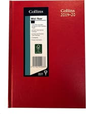 Image of Collins 38M A5 Week to View 2019-2020 Desk Diary - Red