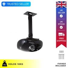 Image of Universal Ceiling Mount for Projector, Fully Adjustable Black Bracket,