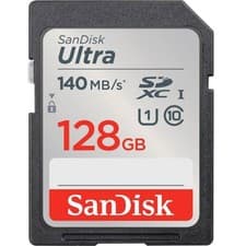 Image of SanDisk Ultra SDXC Memory Card 140MB s UHSI Class 10 128GB  SDSDUNB-128G-GN6IN