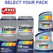 Image of Centrum Advance 50 Plus Multivitamins & Minerals Tablet 30-60-100-180 Tablets UK