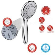 Image of Croydex Shower Head Contour Midi Three Function Chrome Finish Shower Handset