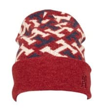 Image of TOMMY HILFIGER men's beanie hat with turn-up and embroidered logo article AW0AW1