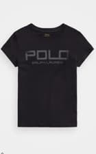 Image of BOYS RALPH LAUREN Black & Black Logo Print T-SHIRT AGE 6 Plus