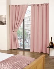 Image of Thermal Thick Blackout Curtains 2 Panel Ready Made Eyelet Ring Top Curtains Cali