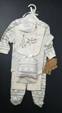 Image of Chick Pea 6pc Infant Sleeper Bodysuit Bib Booties Hat My 1st Christmas 3-6 month