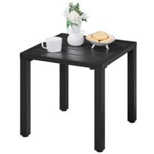 Image of Side Table Outdoor Garden Small Square Patio Coffee Bistro End Table, Black