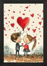Image of fall in love valentine Framed Wall Art Poster Canvas Print Picture