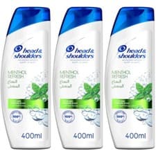 Image of Head & Shoulders Anti-Dandruff Shampoo Cool Menthol Refresh 400ml x 3