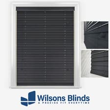 Image of Wooden Venetian Blind - Anthracite - Real Wood - Made To Measure - 50mm Slats