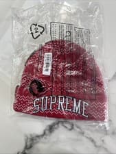 Image of New Era Split Beanie Winter Hat One Size Red
