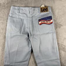 Image of RARE Vintage 70's Lee Riders Boot Cut Flare Mens 34x36 Light Wash Jeans NEW