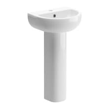 Image of Signature Zeus Basin and Full Pedestal 450mm Wide - 1 Tap Hole