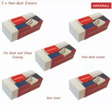 Image of 5 x Pencil ERASER Large Soft Rubber White Eraser School Office Home