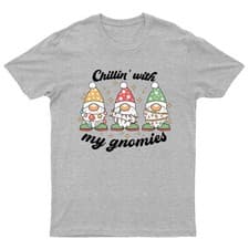 Image of Chillin With My Gnomies T-Shirt Unisex Gift Retro Funny Womens Vintage Mens