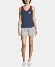 Image of CHAMPION  Heritage V-neck Ringer T-shirt Blue with Red and white Size XS