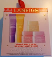 Image of LANEIGE GIFT SET LIP GLOWY BALM & LIP SLEEPING MASK MIDNIGHT MINIS *CREASED BOX*