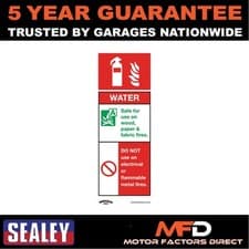 Image of Sealey Worksafe� Water Fire Extinguisher Safety Sign Rigid Plastic Pack of 10