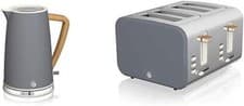 Image of Swan Nordic Twin Pack - 1.7L Cordless Kettle & 4 Slice Toaster Grey