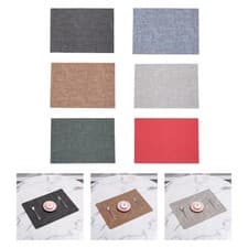 Image of Faux Leather Placemat, PU Table Mat Table Protector Easy to Clean, Dining Table