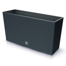 Image of Tall Rectangle Rato Case Medium Rattan Flower Pot Planter Indoor Outdoor Patio