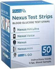 Image of Glucorx Nexus Strips - 50 Strips Blood Glucose Test Strips -Expiry Date: 07/2026