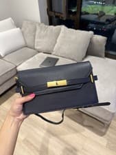 Image of POLO RALPH LAUREN Midnight Navy Leather Cross Body Bag Blue Women’s