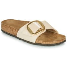 Image of BNIB Leather Birkenstock Madrid Big Buckle EU36 UK 3.5 Women Mules Pearl White
