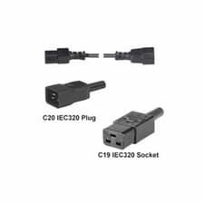 Image of 2M IEC C20 PLUG TO IEC C19 SOCKET POWER EXTENSION CABLE