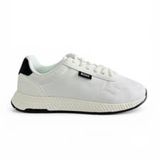 Image of Mens Trainers BOSS White Casual Sneakers With Logo - Titanium Runn Size 9