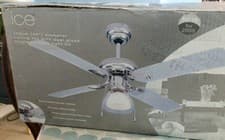 Image of ICE - Ceiling Fan - three speed reversible motor - chrome finish - four blades