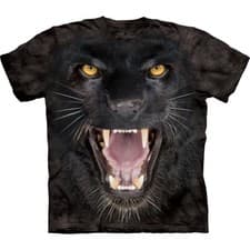 Image of The Mountain Aggressive Panther Big Face T-Shirt, Adult, Unisex, 2XL - Brand New