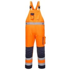 Image of Portwest Dijon Hi Vis Bib and Brace Contrast Coverall Work Wear Dungarees