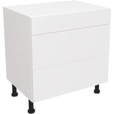 Image of Fully Assembled Kitchen 700mm Matt White 3 Drawer Base Unit