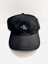 Image of Calvin Klein Jeans Monogram Logo Cap Black Baseball Hat Adjustable CK Mens