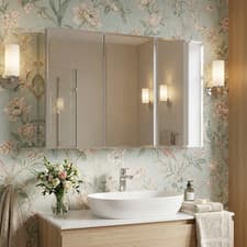 Image of Croydex Large Bathroom Cabinet Mirror Doors Hang 'n' Lock™ 84 x 109cm - Kennet