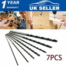 Image of 7Pcs Extra Long Wood Drill Bit Set 12" 300mm Woodworking Tool 4 5 6 7 8 10 12mm