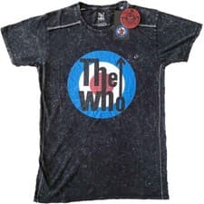 Image of The Who 'Target Logo' Black Snow Wash T shirt - NEW