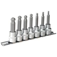Image of Sealey AK621 Hex Ball-end Socket Bit Set 7pc Metric 3/8"sq Drive 62mm